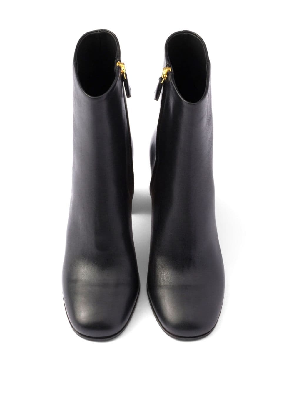 Shop Prada Leather 85mm Booties In Black