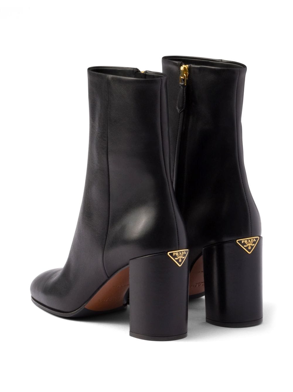 Shop Prada Leather 85mm Booties In Black