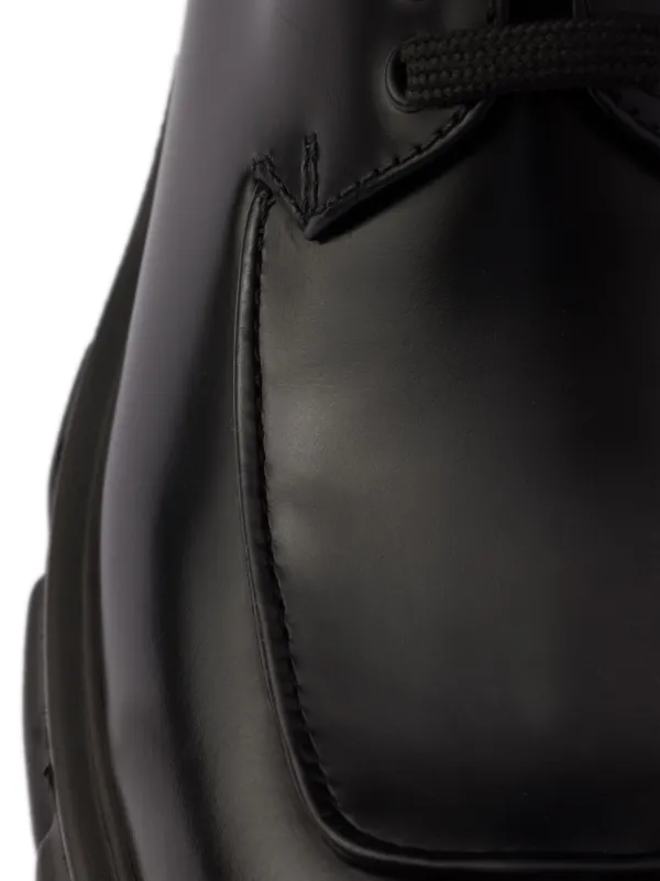 Prada モノリス レースアップシューズ | ブラック | FARFETCH JP