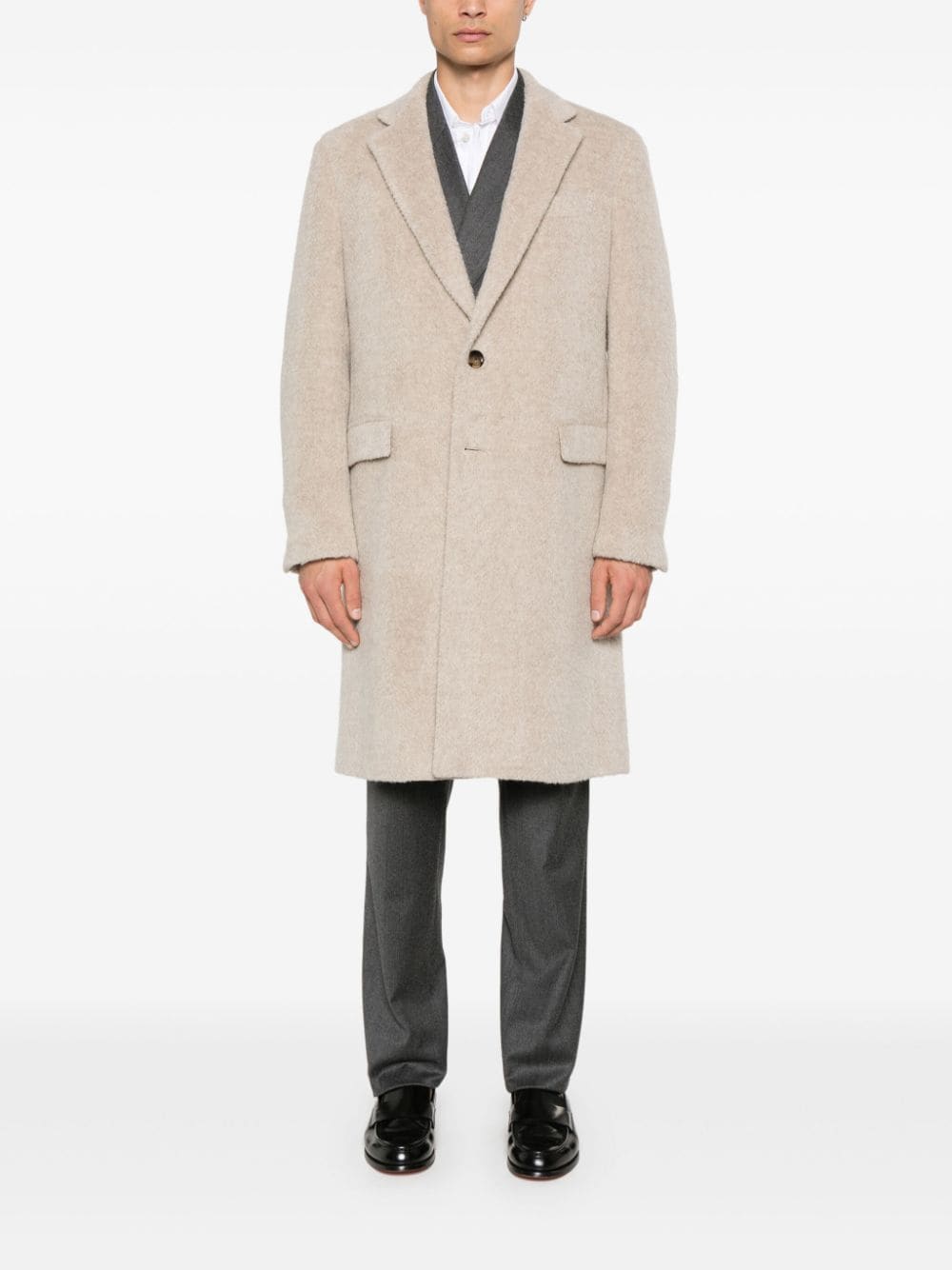 Lardini single-breasted coat - Bruin