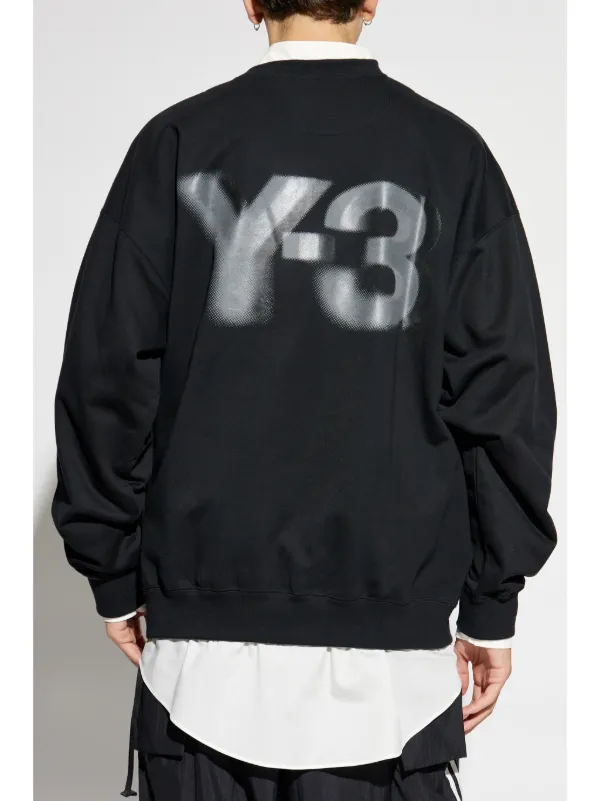 Y-3 logo-printed Crew Neck Sweatshirt | Black | FARFETCH