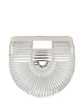 Cult Gaia Ark Sculpted Clutch Bag | Silver | FARFETCH BN