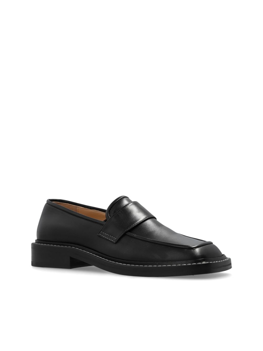 Shop Wandler Lucy Leather Loafers In Black