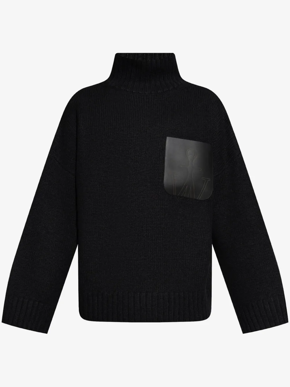 JW Anderson 皮质口袋高领毛衣 | 黑色 | Image 1