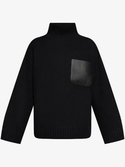 JW Anderson pull en cuir à col montant