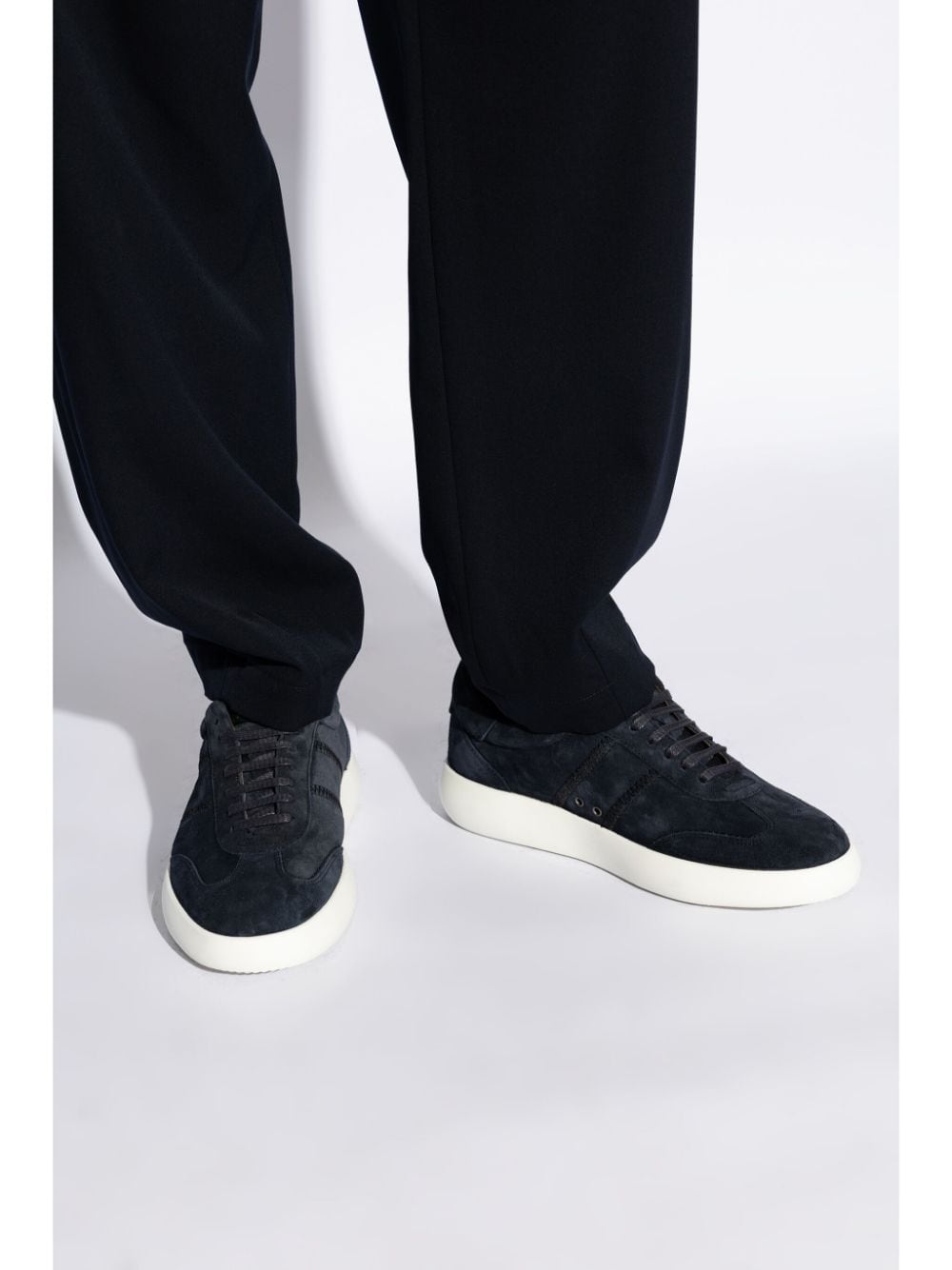 Shop Brioni Olympia Suede Sneakers In Blue