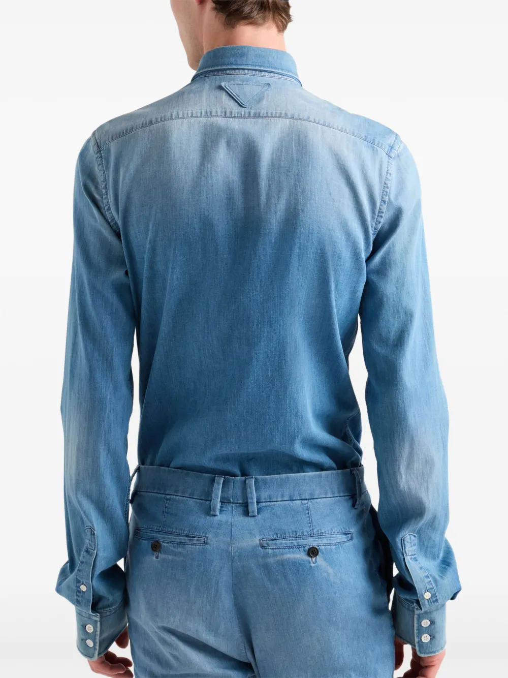 Prada Overhemd met logo Blauw