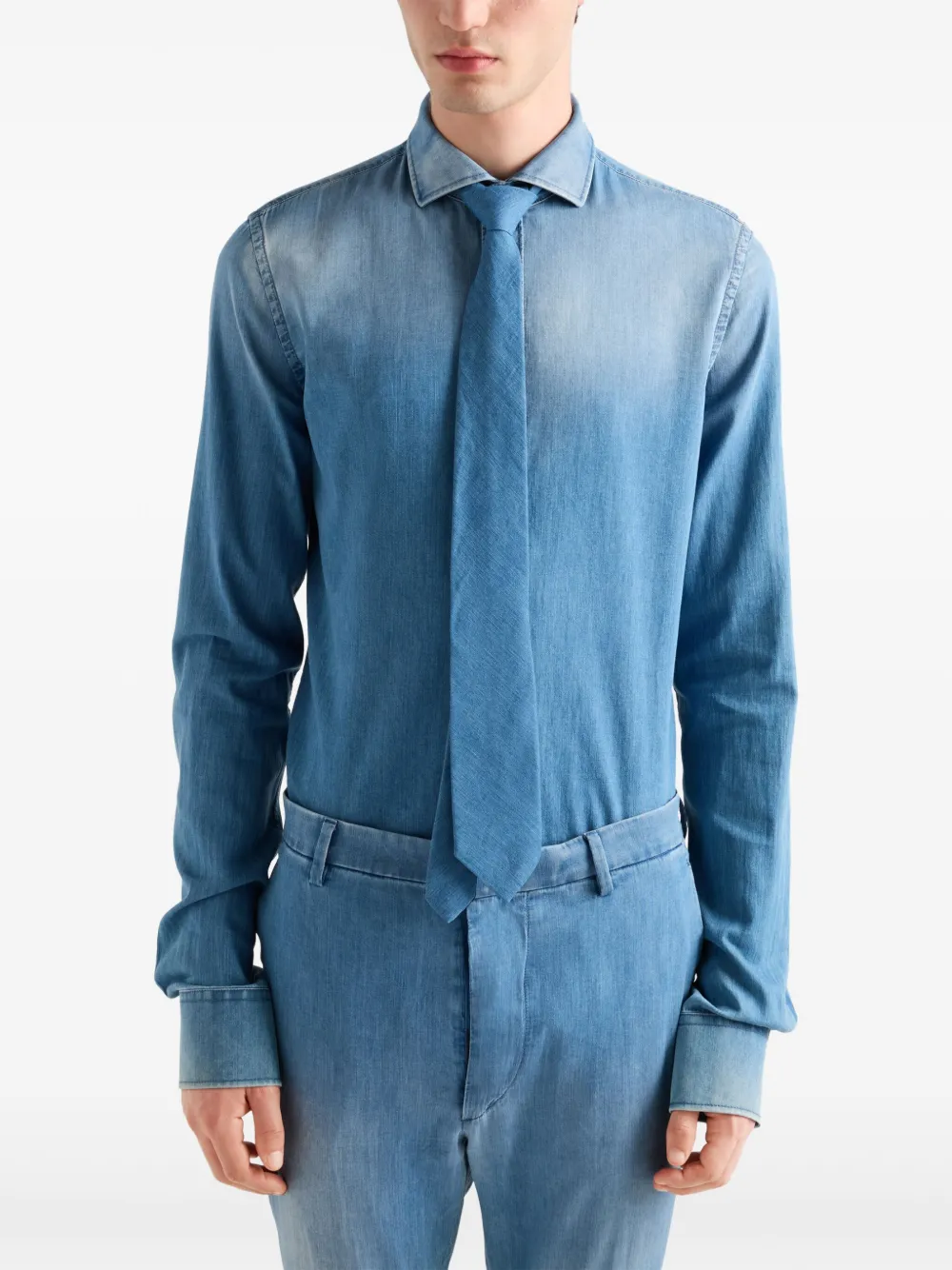 Prada Overhemd met logo Blauw