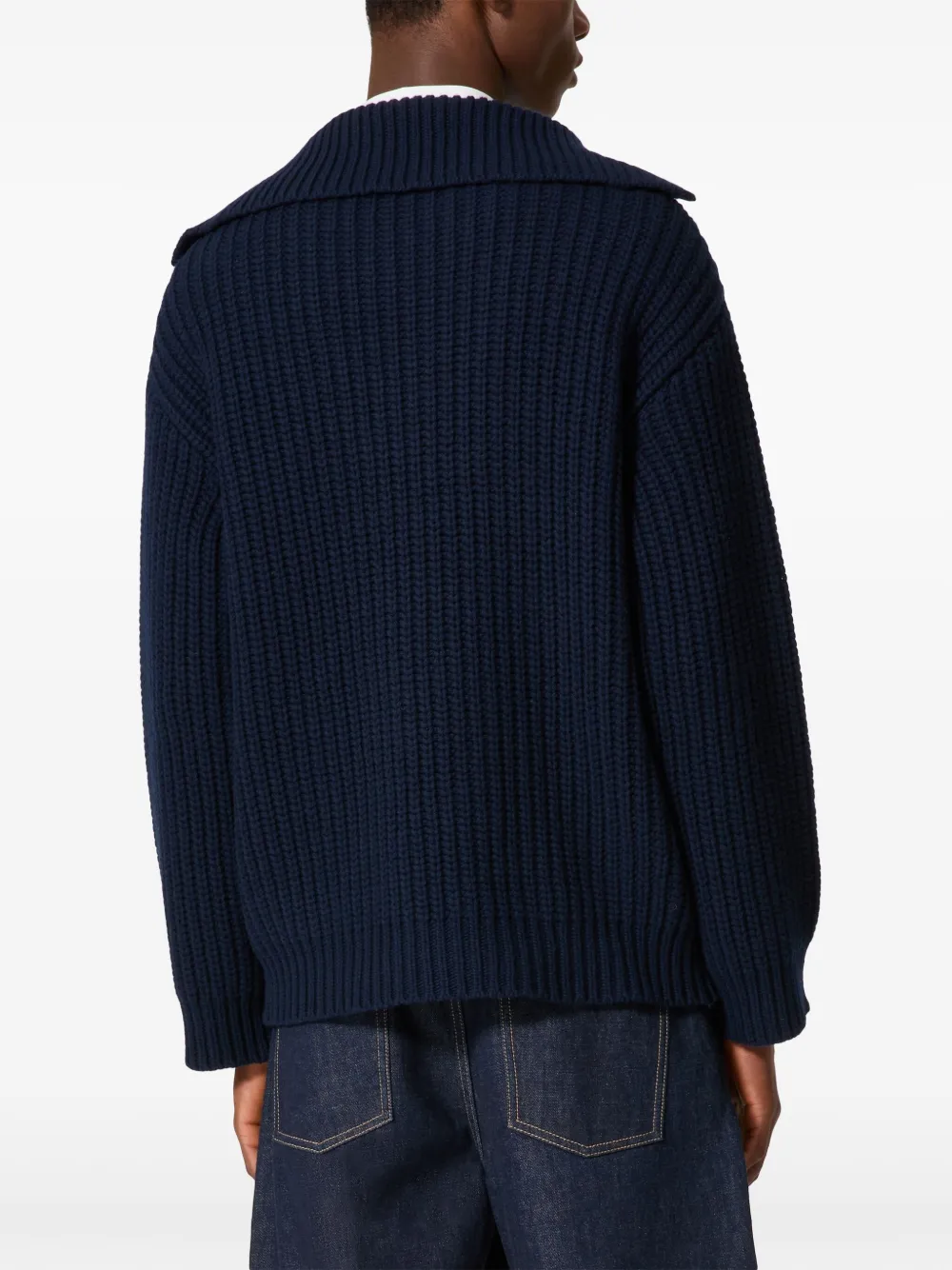 Valentino Garavani Ribgebreide trui Blauw
