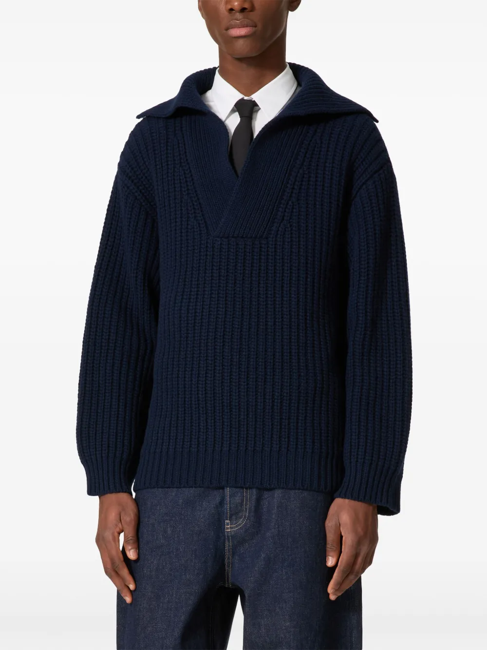 Valentino Garavani Ribgebreide trui Blauw
