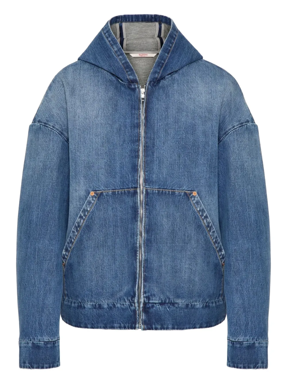 Valentino Garavani フーデッド デニムジャケット - ブルー Valentino Garavani フーデッド デニムジャケット - ブルー