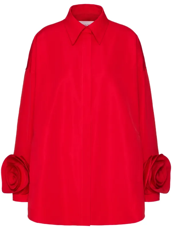 Valentino Garavani フローラル シャツドレス | レッド Valentino Garavani フローラル シャツドレス | レッド