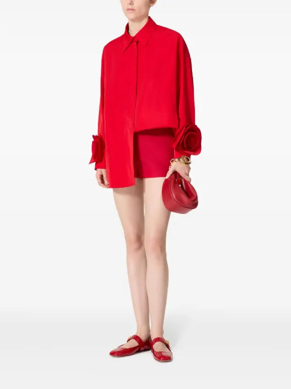 格安 Valentino Garavani フローラル シャツドレス | レッド ワンピース