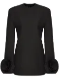 Valentino Garavani floral ruffle-cuff mini dress - Black