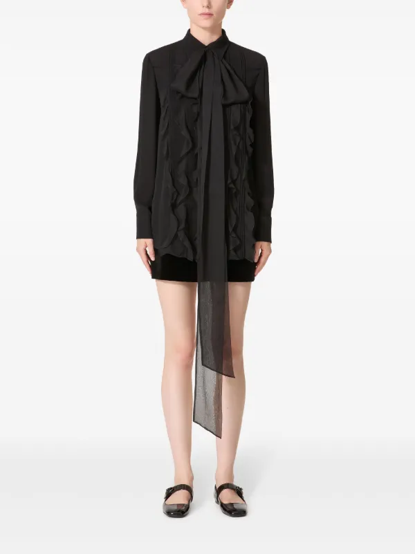 Valentino Garavani シルク トップ | ブラック | FARFETCH JP