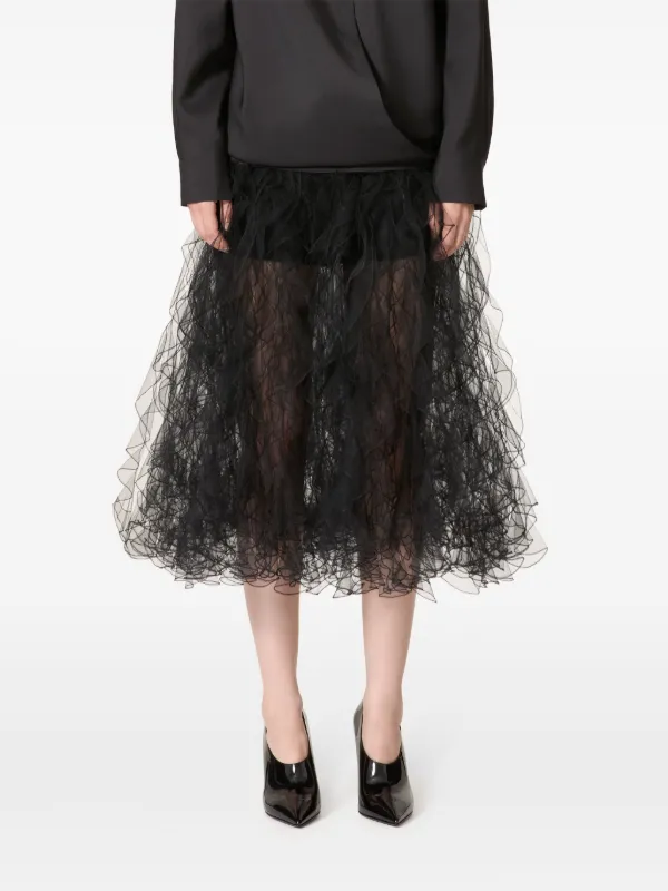 Valentino Garavani チュールパネル スカート | ブラック | FARFETCH JP