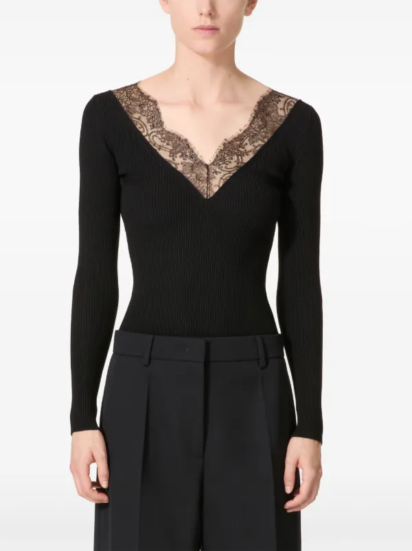 VALENTINO ブラック Vネック ニット VALENTINO Vネックニット