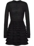 Valentino Garavani ribbed-tiered mini dress - Black