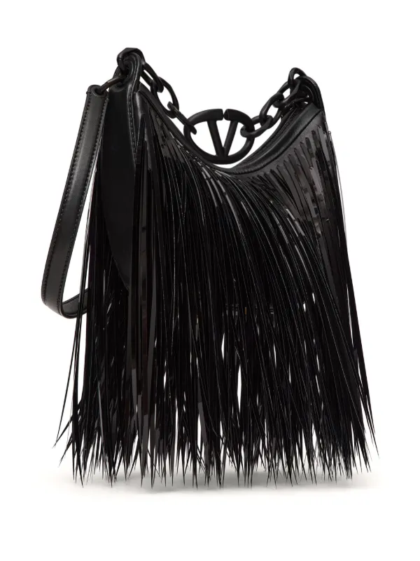 ヴァレンティノ Vlogo Moon ブラック ミディアム ホーボー Valentino Garavani - VLogo Moon leather hobo-bag black - The