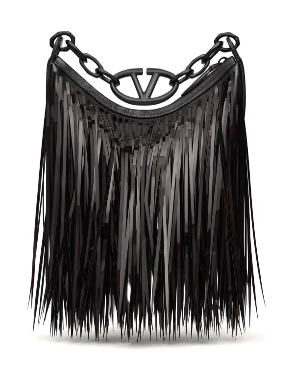Valentino Garavani Fringed Shoulder Bag | Black | FARFETCH