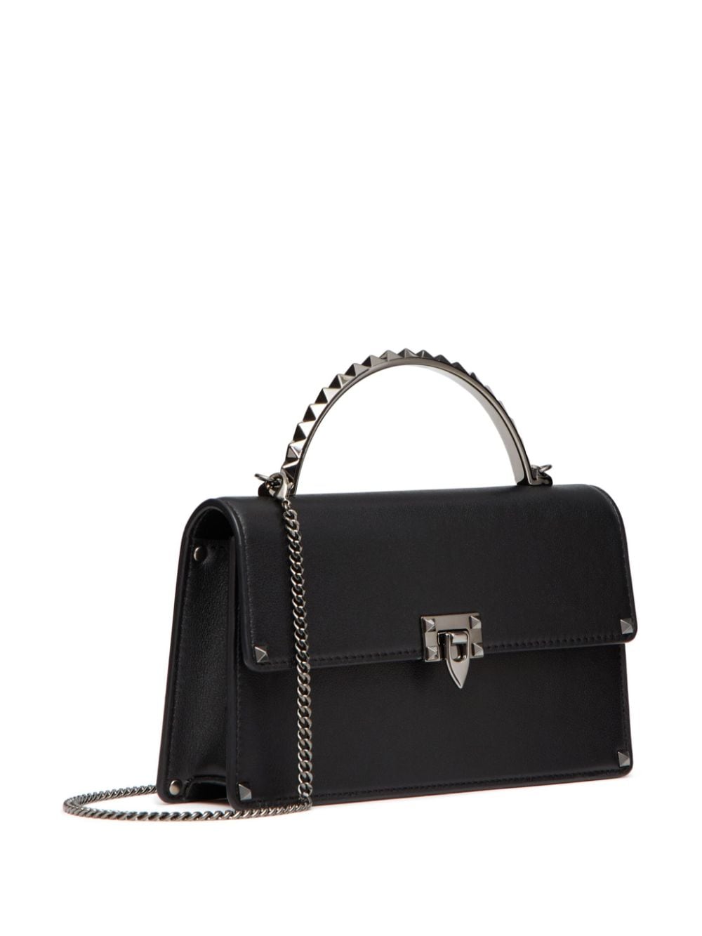 Shop Valentino Studded Leather Tote Bag In Schwarz