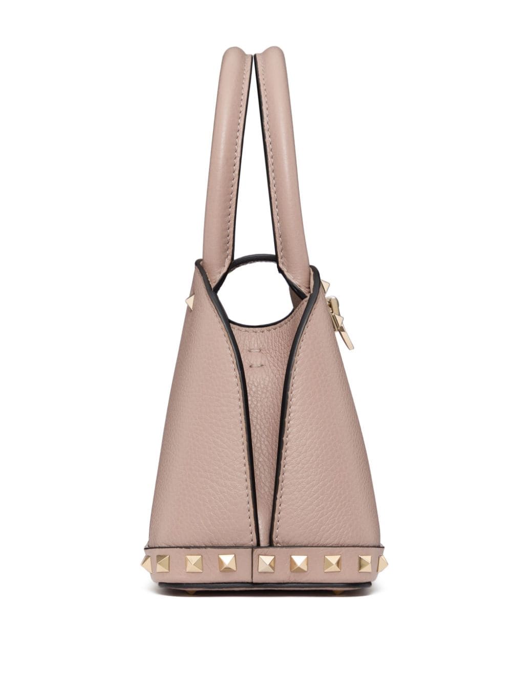 Shop Valentino Rockstud Leather Tote Bag In Rosa