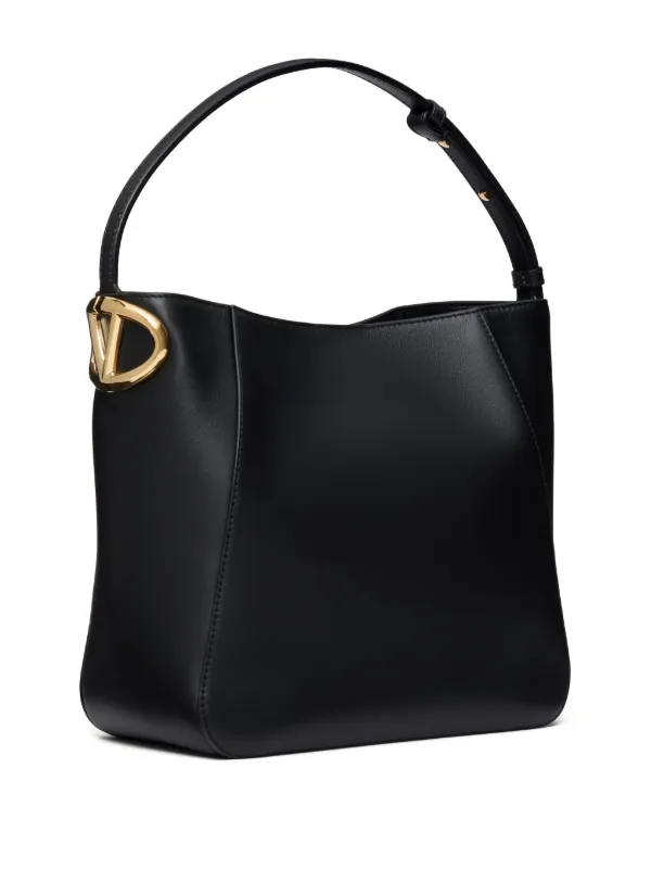 Valentino Garavani Vlogo Leather Bucket Bag | Black | FARFETCH