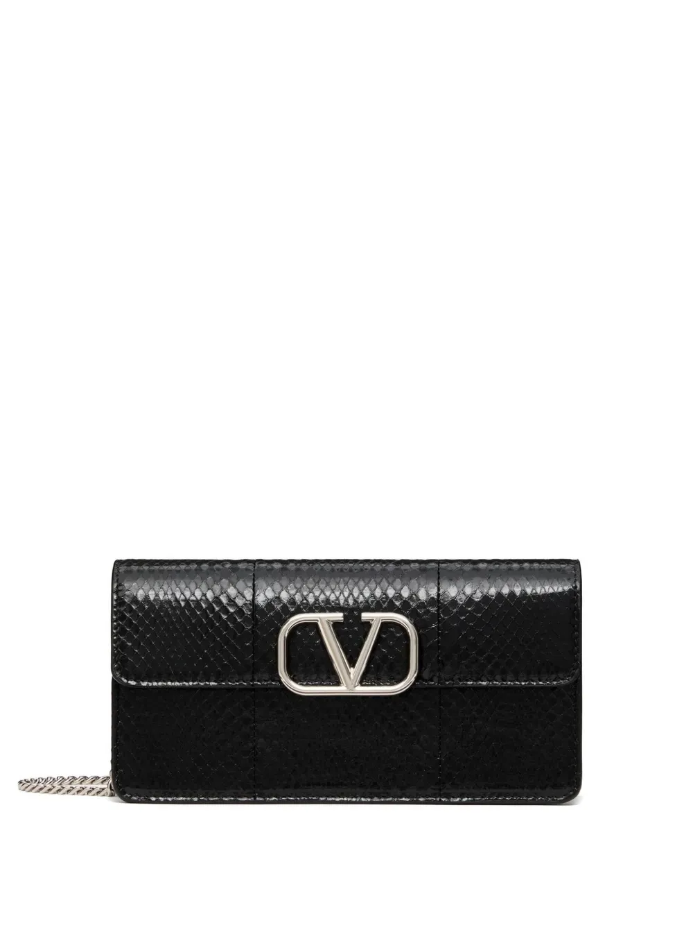 Valentino Garavani Vロゴ シグネチャー チェーンウォレット - ブラック Valentino Garavani Vロゴ シグネチャー チェーンウォレット - ブラック