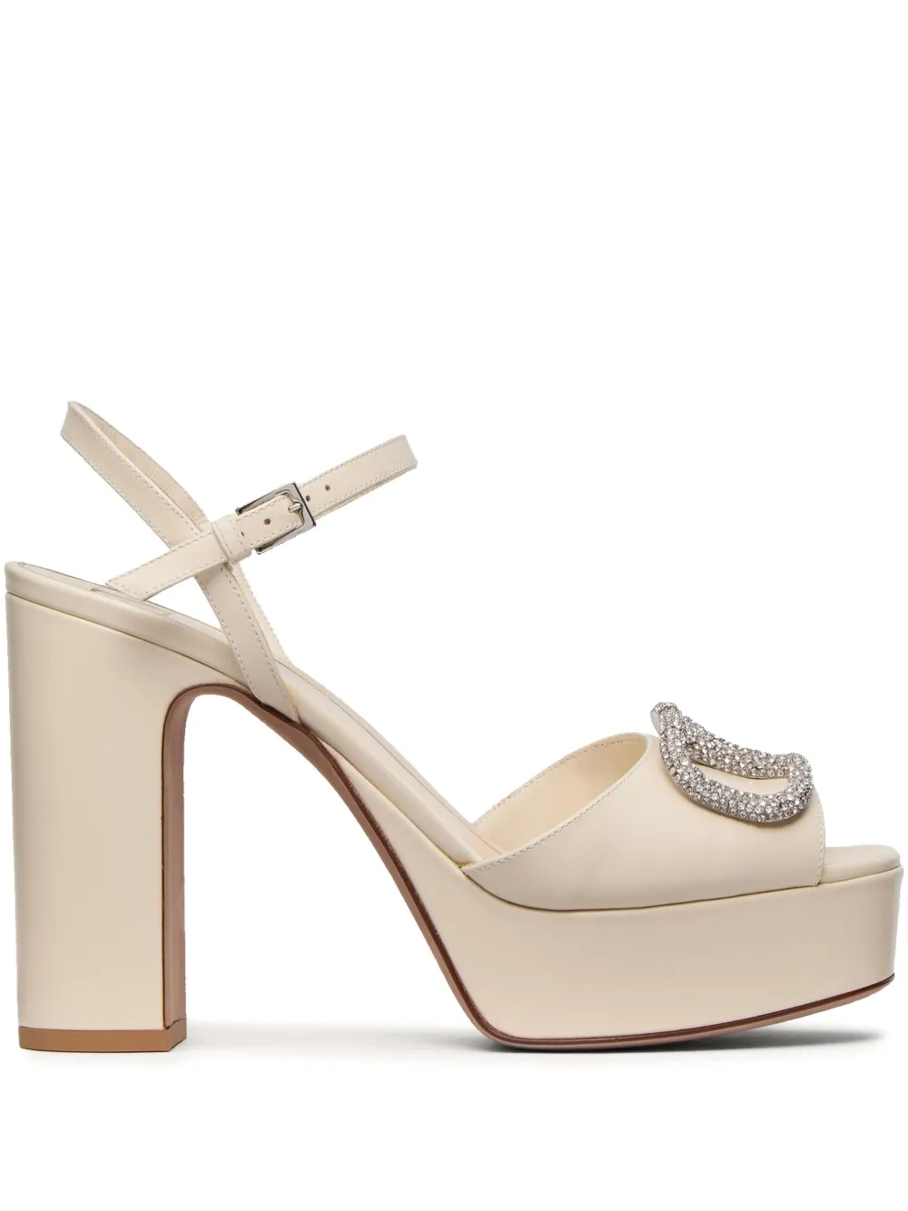 Valentino Garavani 115 mm VLogo Signature sandalen met plateauzool Beige