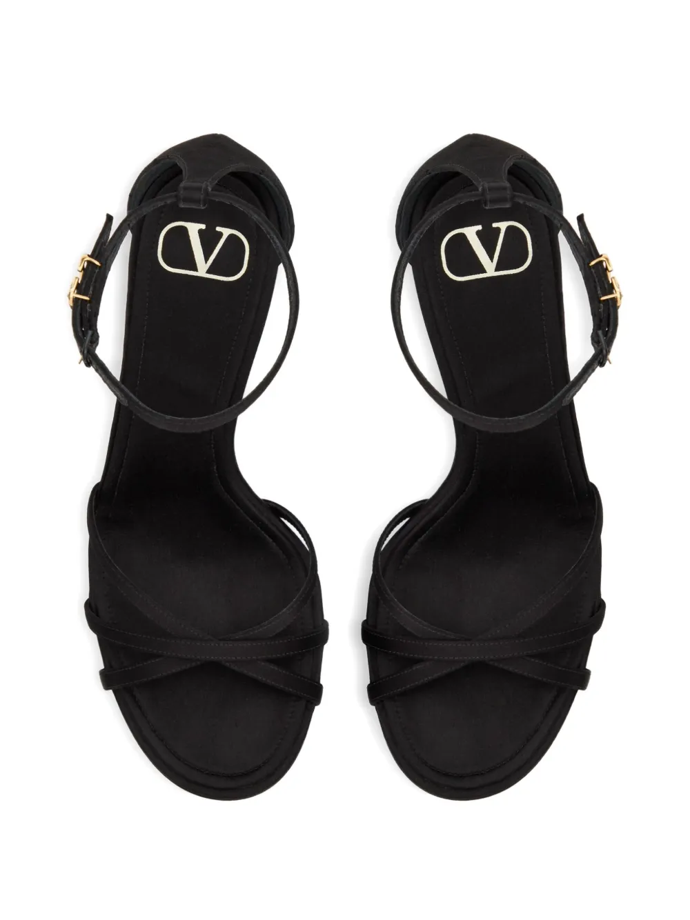 Valentino Garavani サンダル ロゴ スエード バックル 関税込 Valentino Garavani ロゴバックル サンダル | ブラック