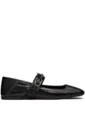 Valentino Garavani Floral-appliqué ballerinas - Black