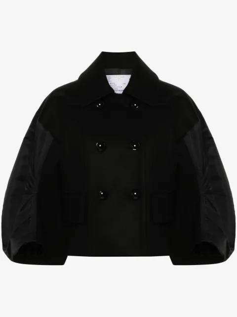 sacai panelled double-breasted jacket