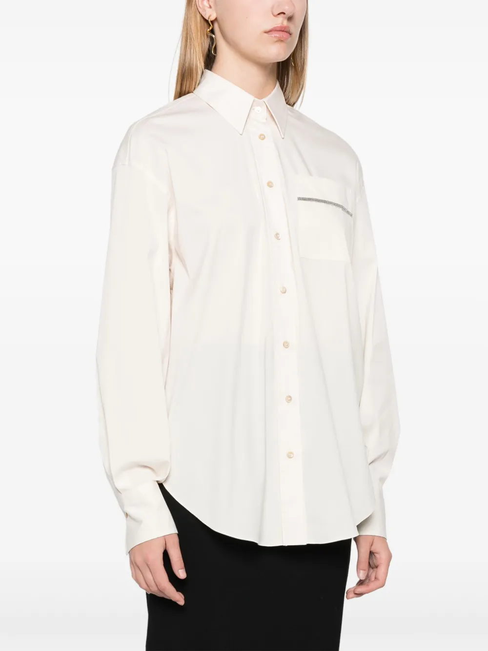 Brunello Cucinelli Blouse met kettingdetail Wit