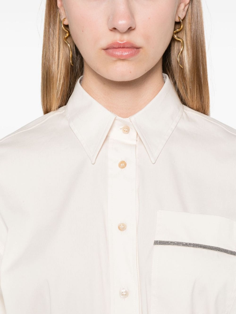 Shop Brunello Cucinelli Monili Chain-detail Shirt In Weiss