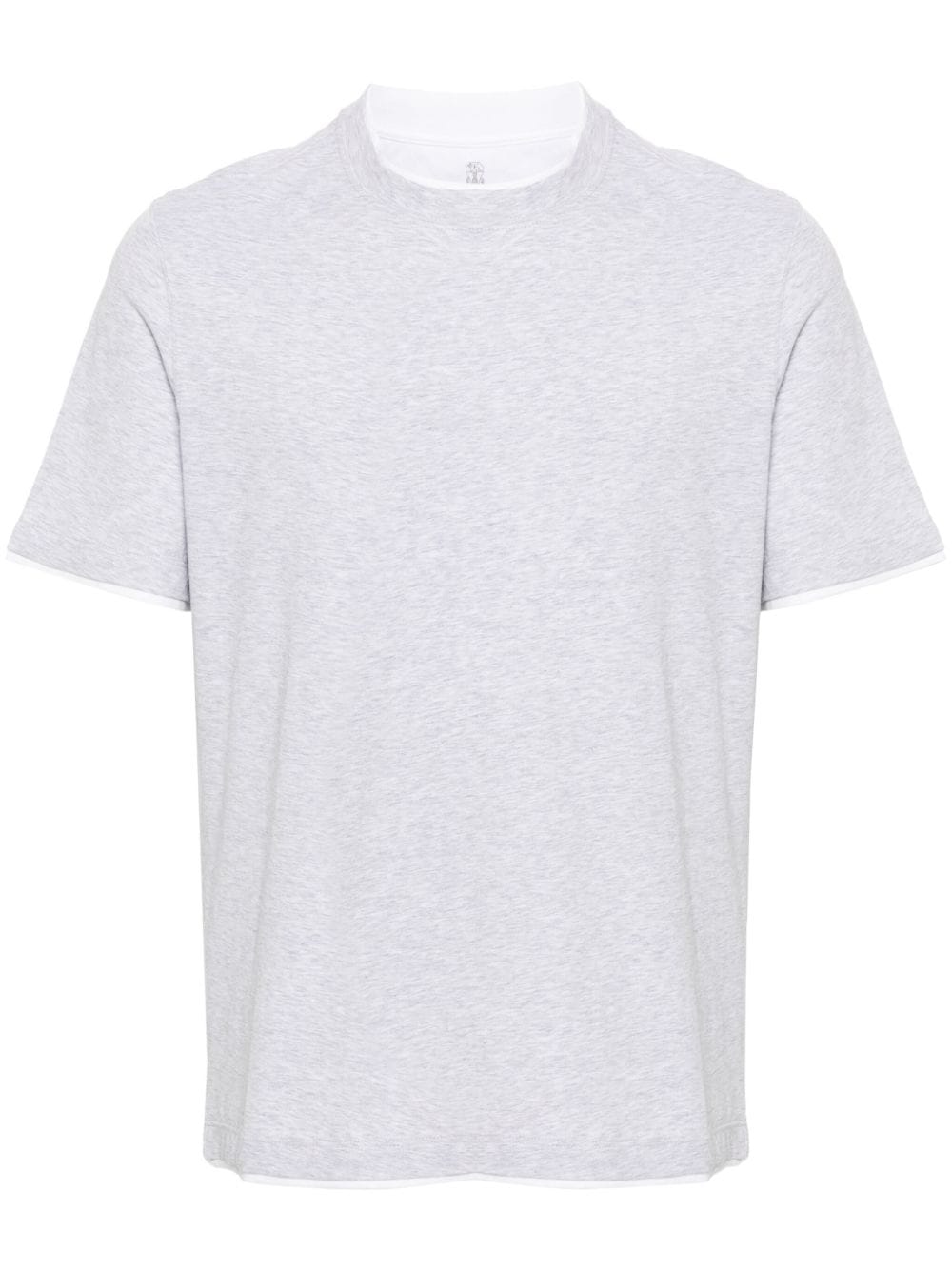 Shop Brunello Cucinelli Mélange-effect T-shirt In Grey