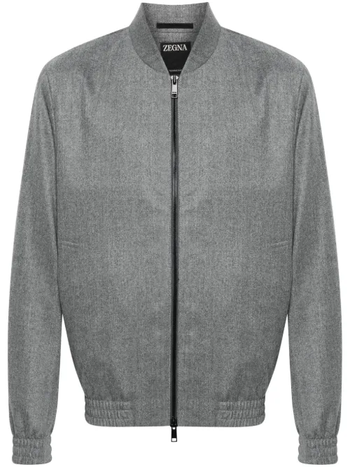 Zegna veste bomber en laine - Gris - Zegna - Modalova