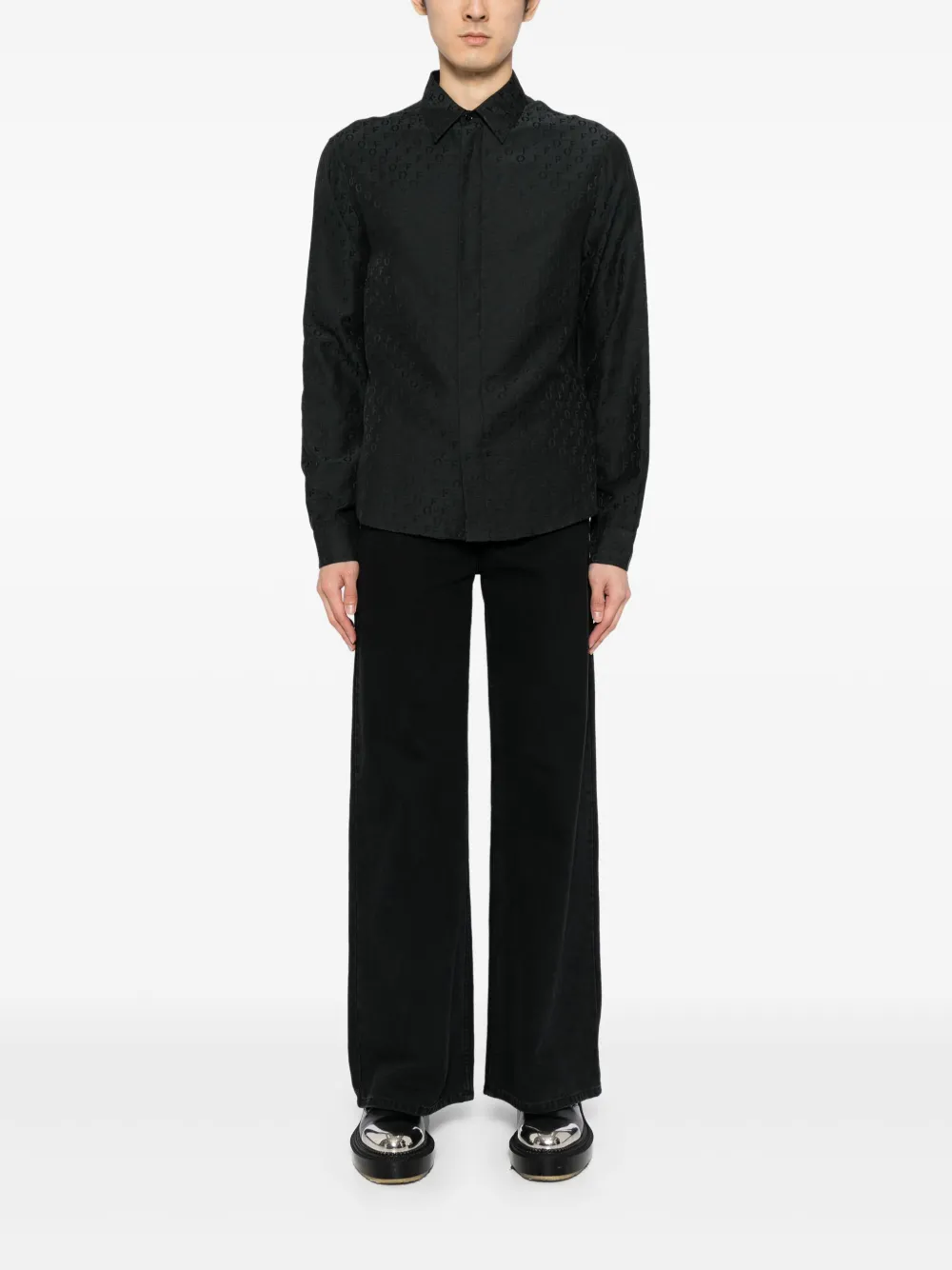 Off-White Overhemd van zijde-katoen - Zwart