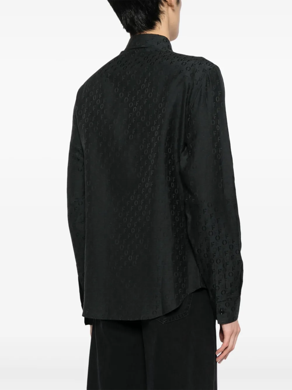 Off-White Overhemd van zijde-katoen Zwart
