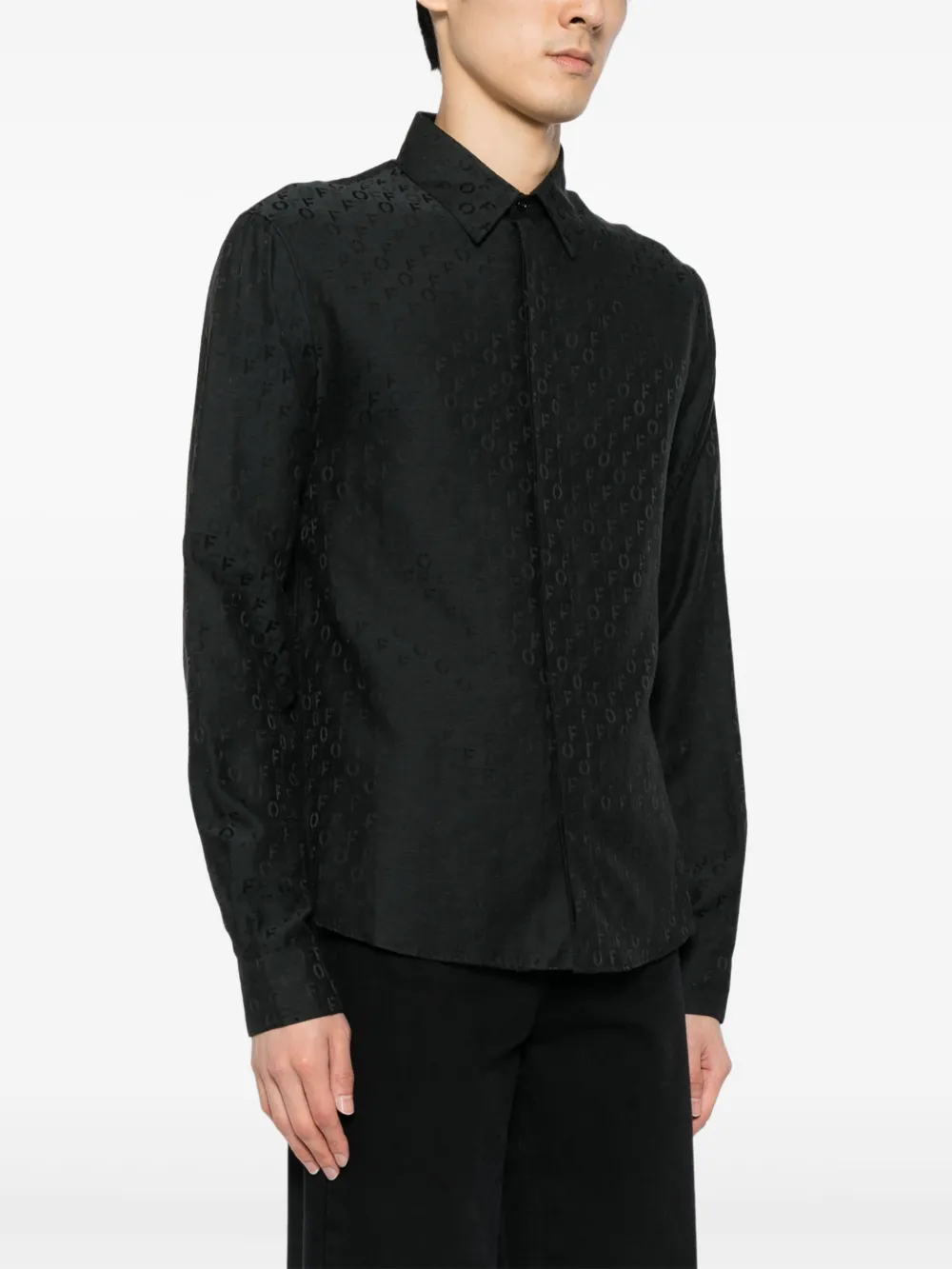 Off-White Overhemd van zijde-katoen Zwart