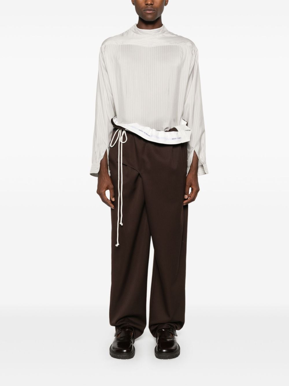 Shop Magliano Huge Tailored Trousers In Brown