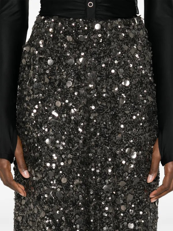 VIP【関税送料無料】希少 P.a.r.o.s.h. Long skirt with sequins P.A.R.O.S.H. Sequinned Maxi Skirt | Black | FARFETCH
