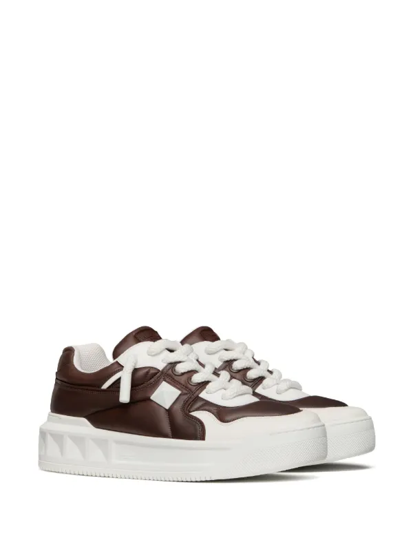 Valentino Garavani One Stud XL Sneakers | Brown | FARFETCH JO