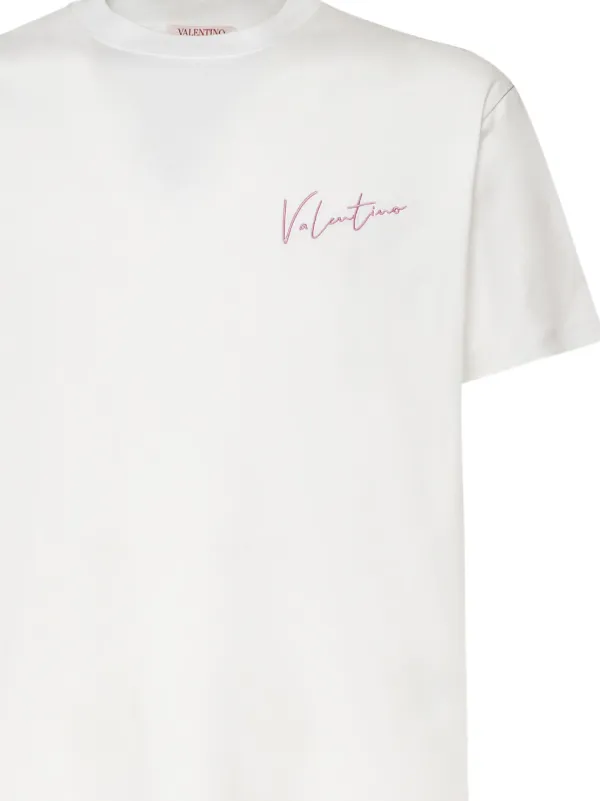 Valentino Garavani logo-embroidered T-shirt | White Valentino Garavani logo-embroidered T-shirt | White