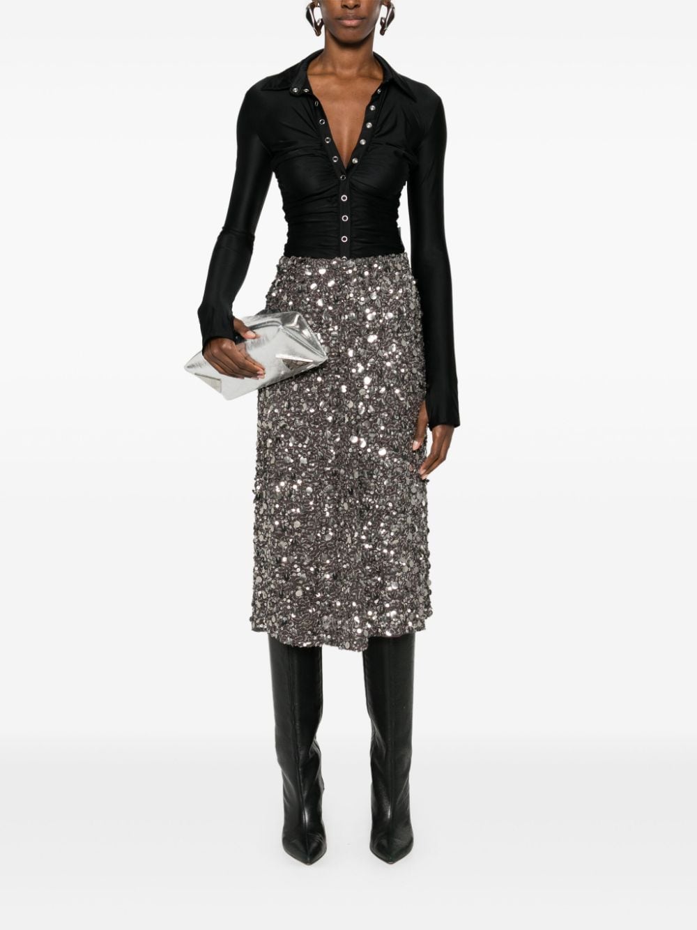 P.A.R.O.S.H. sequinned maxi skirt - Bruin