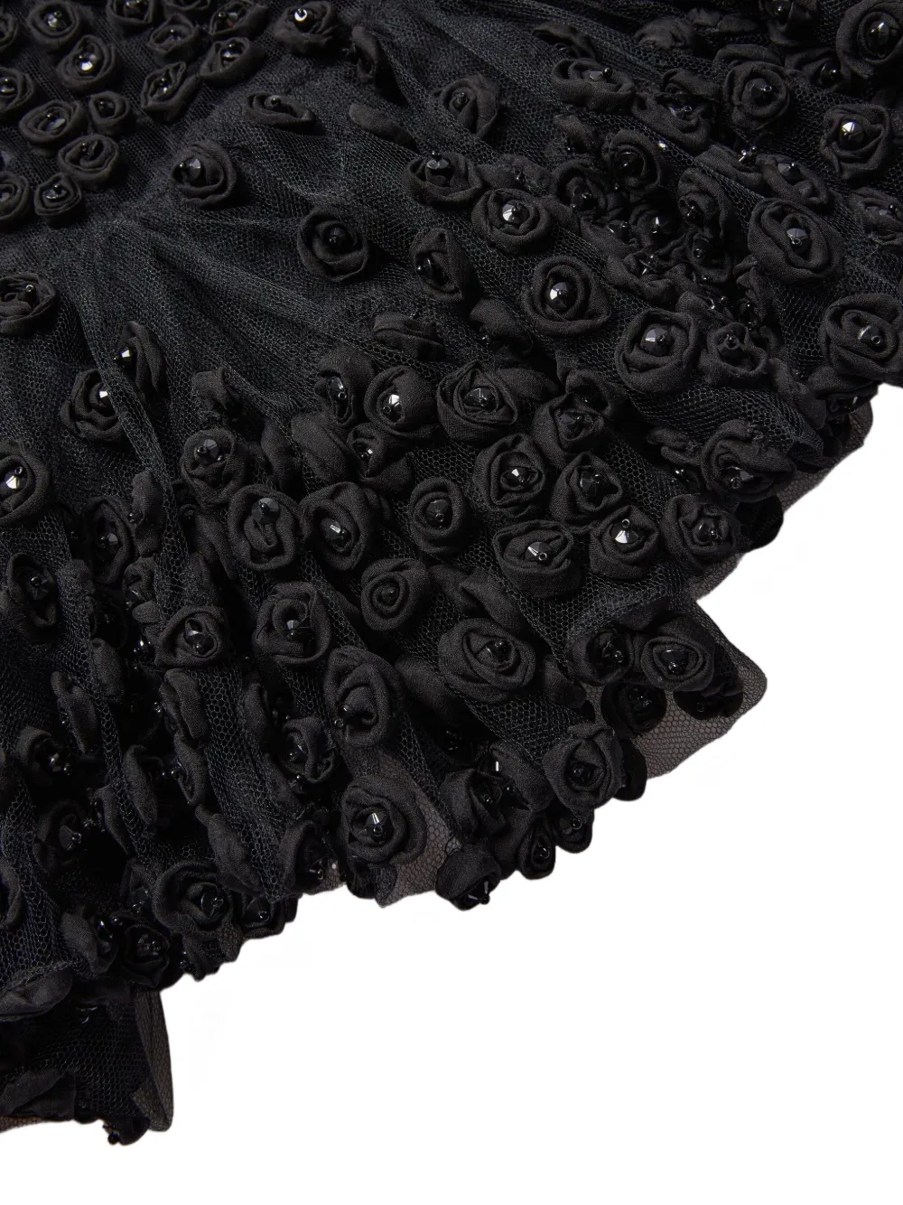 Valentino Floral-appliqué Mini Dress In Black