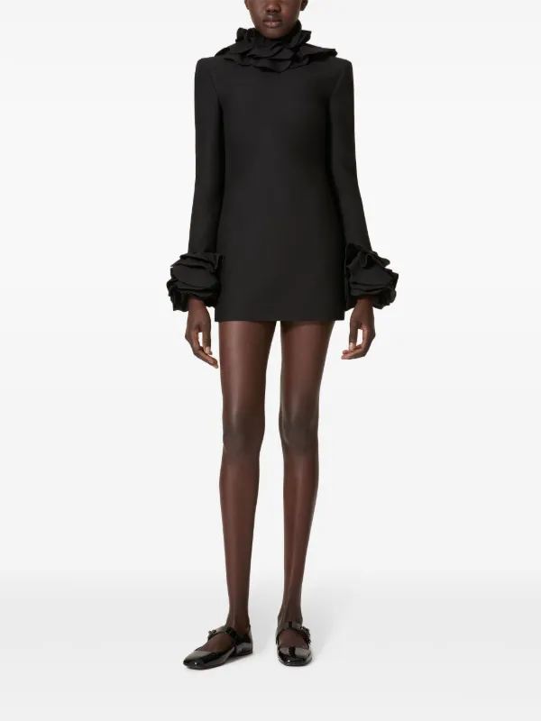 VALENTINO ラッフル ロングスリーブ ミニドレス Valentino Garavani ラッフルスリーブ ミニドレス | ピンク