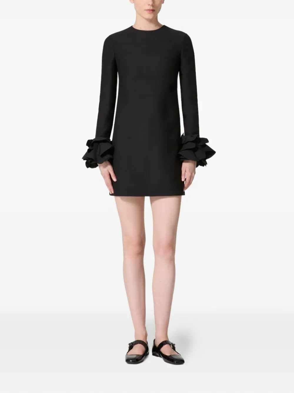 Crepe Couture Embroidered Mini Dress