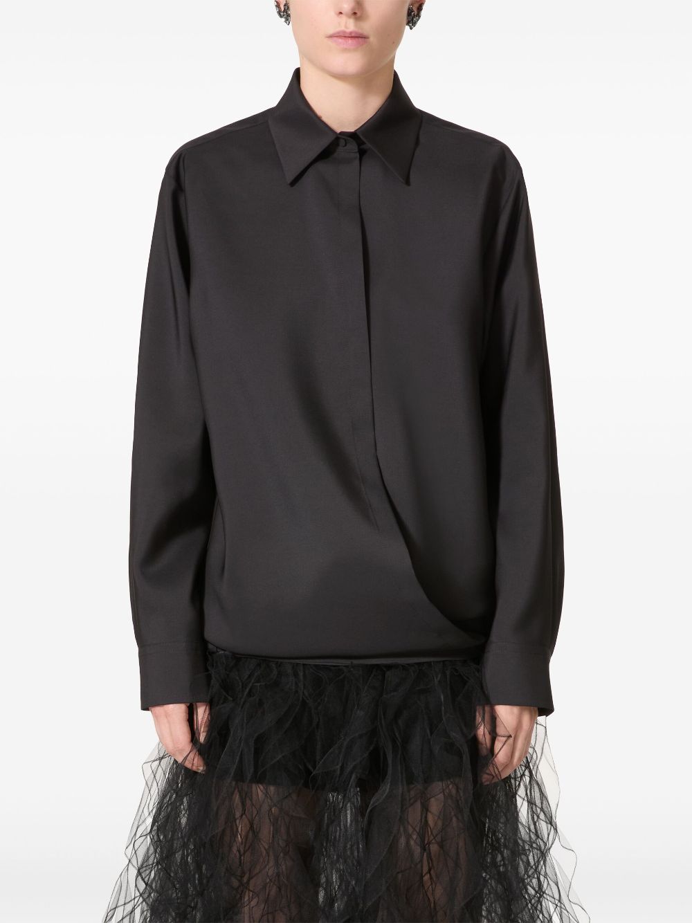 Valentino Garavani Techno Light blouse met lange mouwen Zwart