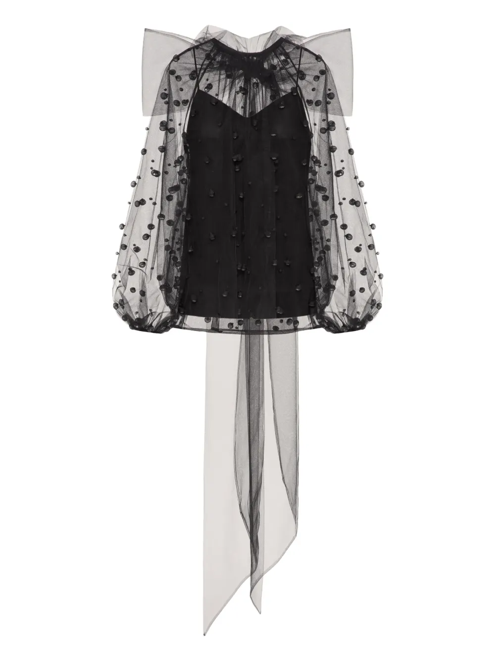 Valentino Garavani tulle embroidered blouse – Black