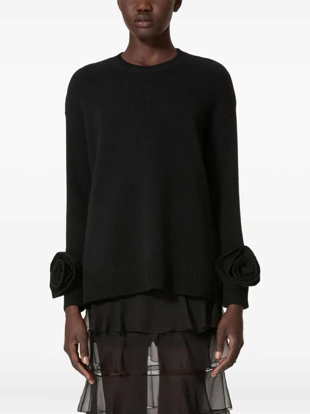 Valentino Garavani Trui met roos-applicatie Zwart
